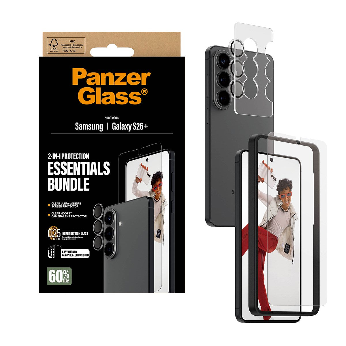 PanzerGlass® Hoops® 2-in-1 Pakke Samsung Galaxy S26+ | Ultra-Wide Fit